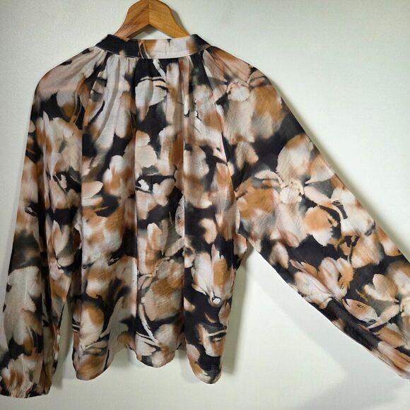 NWOT CLOTH AND STONE PRINTED CHINESE COLLAR BUTTON DOWN TOP SIZE L - Picture 4 of 16